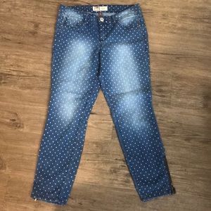 Polka dot ankle skinnies jeans